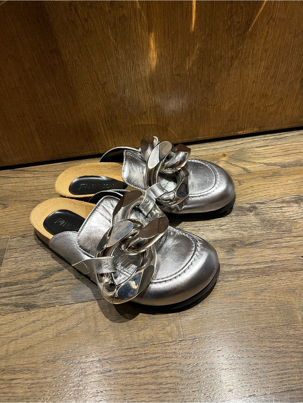 JW Anderson Chain Mules in Silver Size 37
